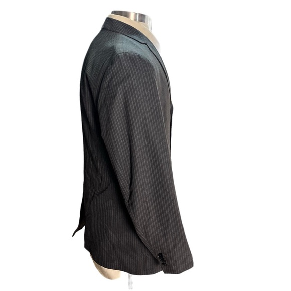 Banana Republic Modern Fit Men Medium Grey Light Grey Striped Suit Jacket Sz 44L - Picture 5 of 16